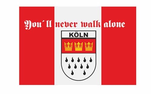 U24 Aufkleber Köln Never Walk Alone Flagge Fahne 8 x 5 cm Autoaufkleber Sticker von U24