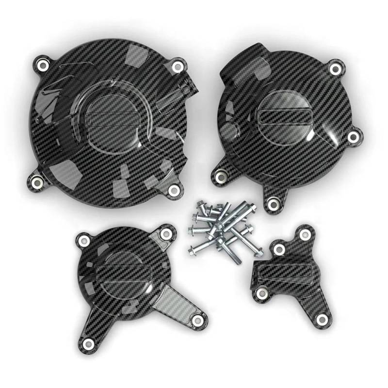 Motorabdeckung für Yamaha MT-09 FZ-09 für Tracer, für Scrabler XSR900 2014–2020, Motorabdeckungs-Set, Motorschutz-Set (Carbon-Muster) von UANGLI