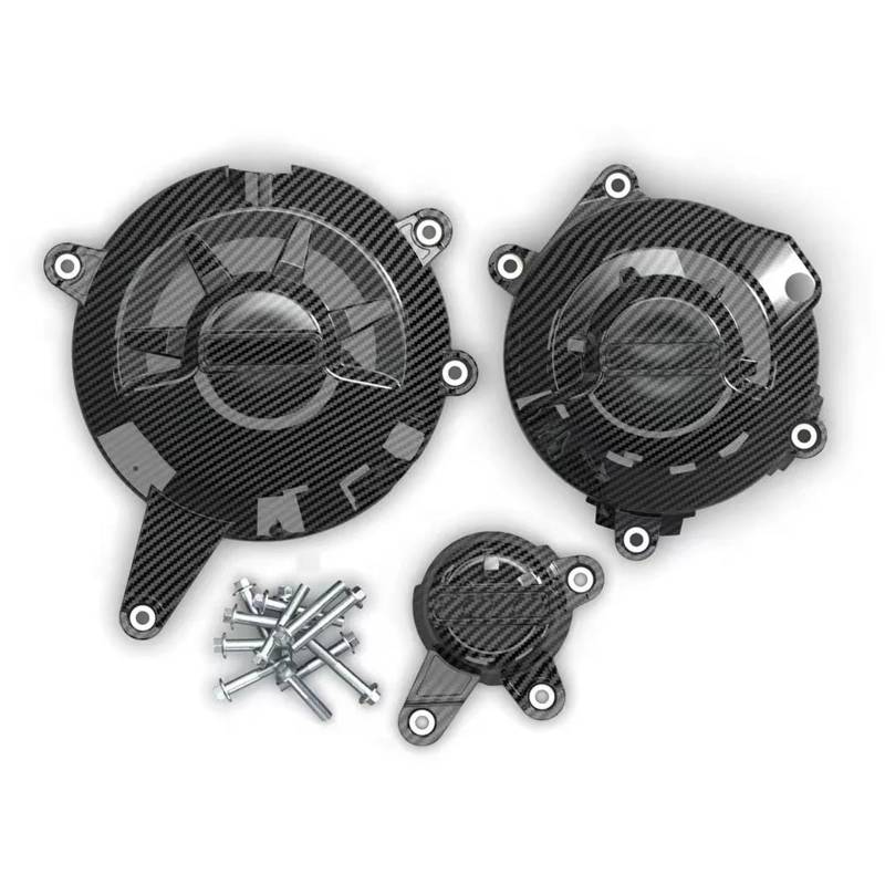 Motorrad-Motorschutzabdeckung für Kawasaki Z650 2017–2023, für Ninja 650 2017–2023, Kupplungsschutzabdeckungs-Set, Motorschutz-Set (Karbonmuster) von UANGLI