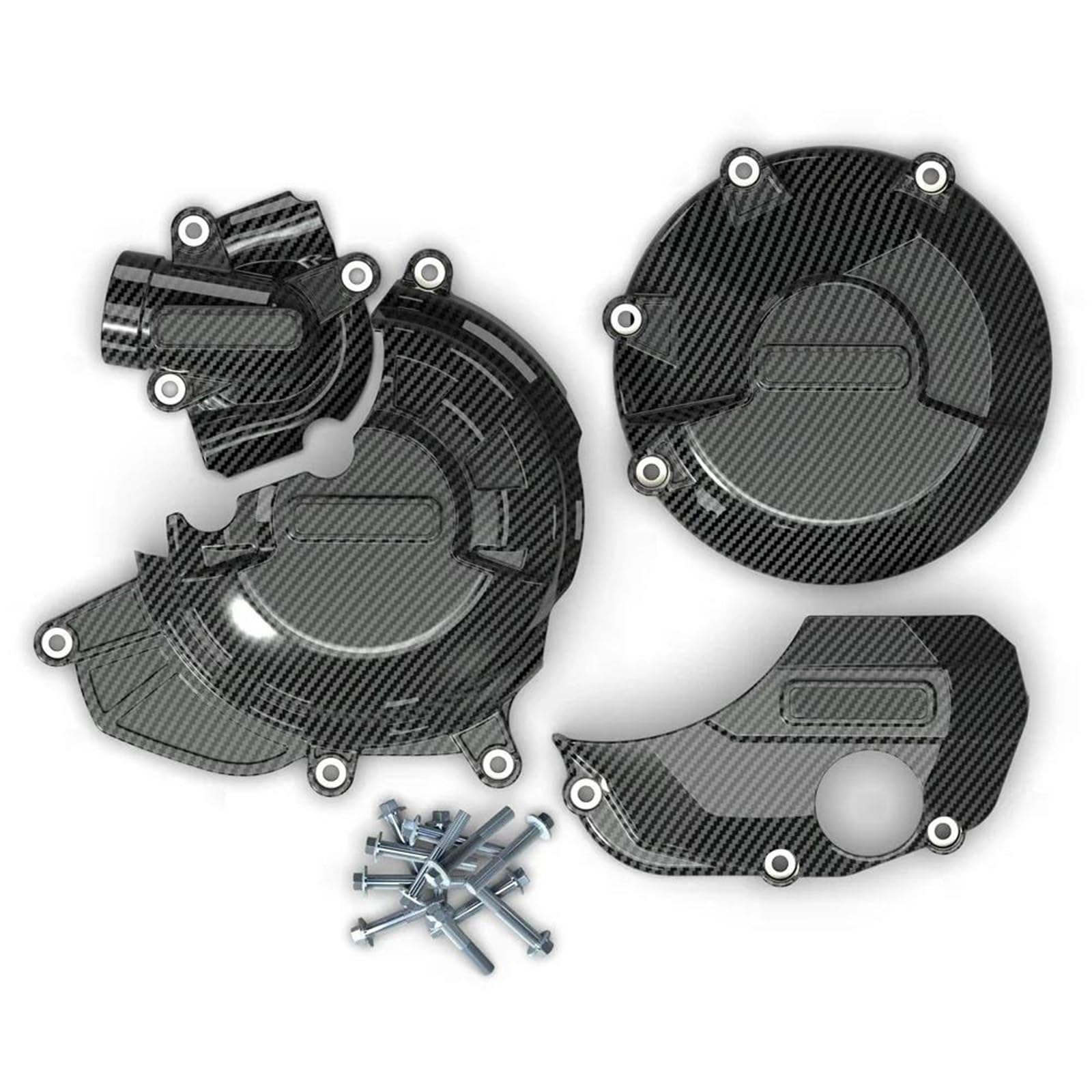 Motorschutzabdeckung für Ducati für Monster 1200 1200S 2017 2018 2019 2020 2021 Motorrad-Kupplungsschutzabdeckungs-Set Motorschutz-Set (Carbon-Textur) von UANGLI