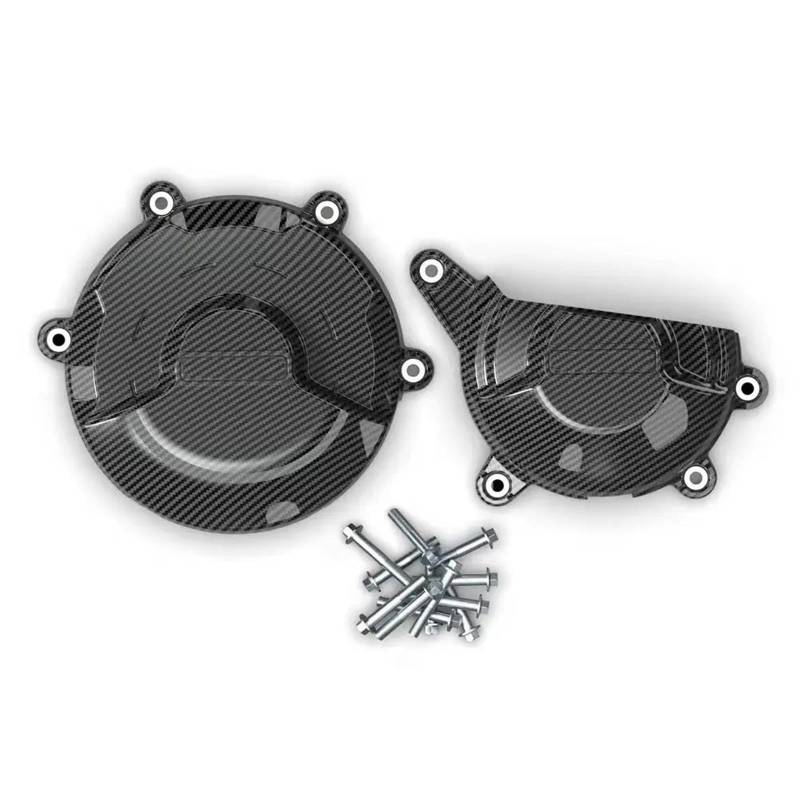 Motorschutzabdeckung für Ducati für Panigale V4 V4S 2018 2019 2020 2021 2022 2023 Motorrad-Kupplungsschutzabdeckungs-Set Motorschutz-Set (Carbon-Textur) von UANGLI