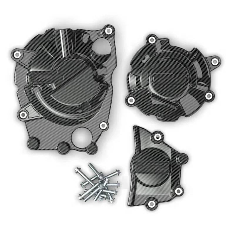 Motorschutzabdeckung für Kawasaki Ninja ZX-25R 2020–2023 ZX-4R ZX-4RR 2023–2024 Motorrad-Kupplungsschutzabdeckungs-Set Motorschutz-Set (Carbon-Textur) von UANGLI