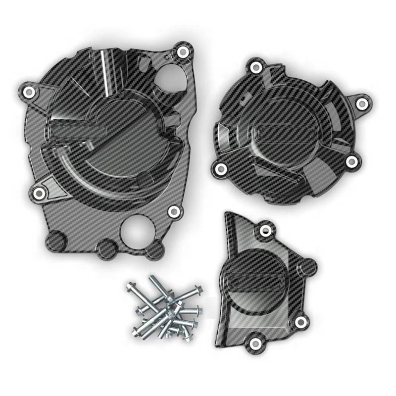 Motorschutzabdeckung für Kawasaki Ninja ZX-25R 2020–2023 ZX-4R ZX-4RR 2023–2024 Motorrad-Lichtmaschinen-Schutzabdeckung Motorschutz-Set (Karbonmuster) von UANGLI