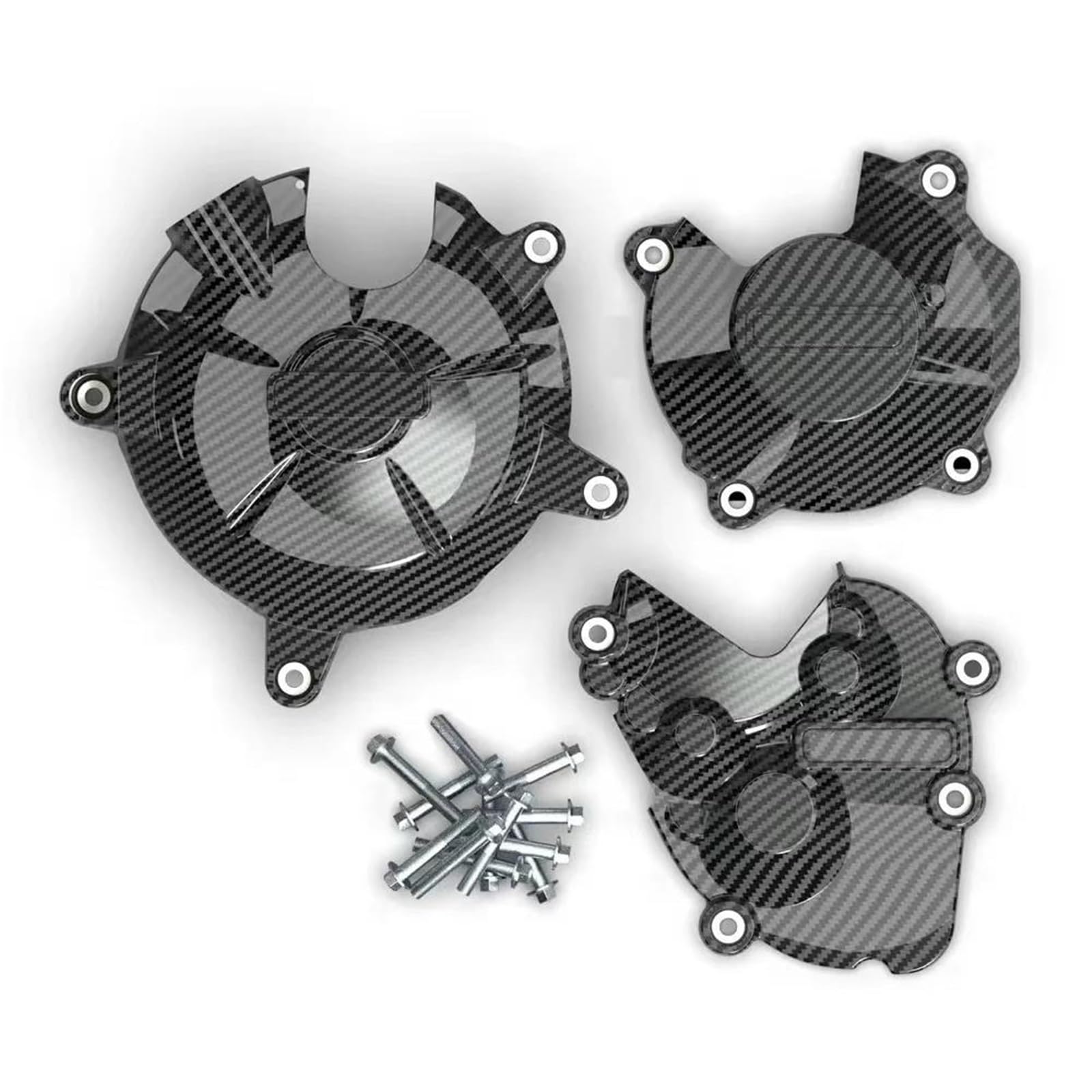 Motorschutzabdeckung für Kawasaki Ninja ZX-6R 2007–2024 2023 2022 2021 636 ZX6R Motorrad-Kupplungsschutz-Set Motorschutz-Set (Carbon-Textur) von UANGLI