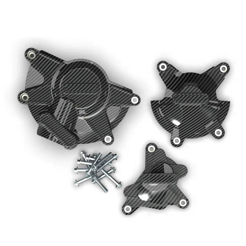 Motorschutzabdeckung für Yamaha R1 2009–2010–2011–2012–2013–2014, Kupplungsschutzabdeckungs-Set, Motorschutz-Set (Carbon-Textur) von UANGLI