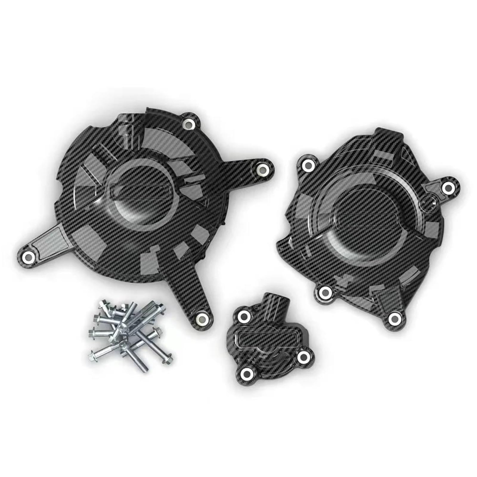 Motorschutzabdeckung für Yamaha R3 2015–2022 MT-03 2016–2022 R25 2014–2017 R125 2014 Motorrad-Kupplungsschutz-Set Motorschutz-Set (Carbon-Textur) von UANGLI