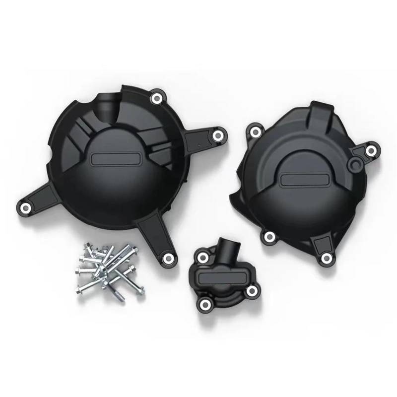 Motorschutzabdeckung für Yamaha R3 2015-2022 MT-03 2016-2022 R25 2014-2017 R125 2014 Motorrad Kupplungsschutzabdeckung Set Motorschutz-Set (schwarz) von UANGLI