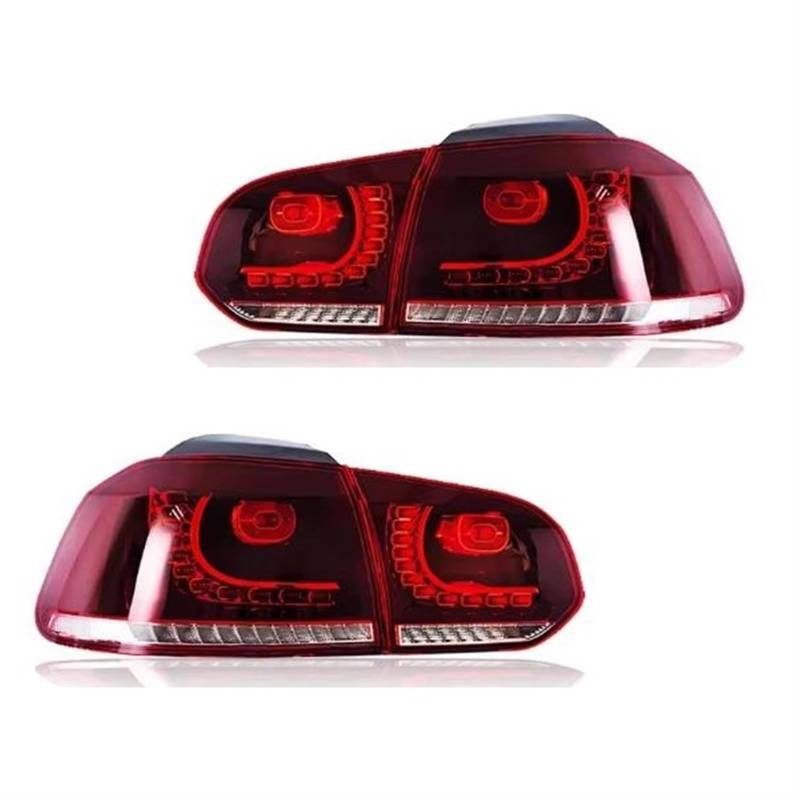 UANGLI Autolichter Für Golf 6 Für Golf6 LED Rücklicht 2009-2012 MK6 R20 Rücklicht Bremssignal DRL Rückfahrscheinwerfer Autozubehör (Rot) von UANGLI