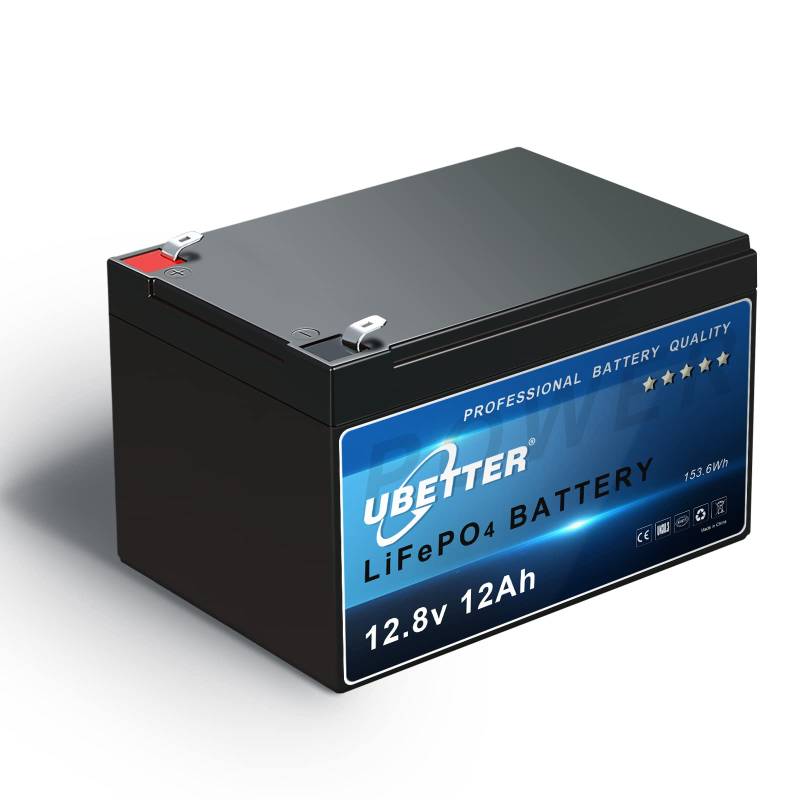 UBETTER 12V 12AH LiFePO4 Akku Wiederaufladbarer 12V Lithium Batterie 12Ah mit 12A BMS Deep Cycle LiFePO4 Batterie Perfekt für Solarstromanlagen, Kinderroller, Fischfinder von UBETTER