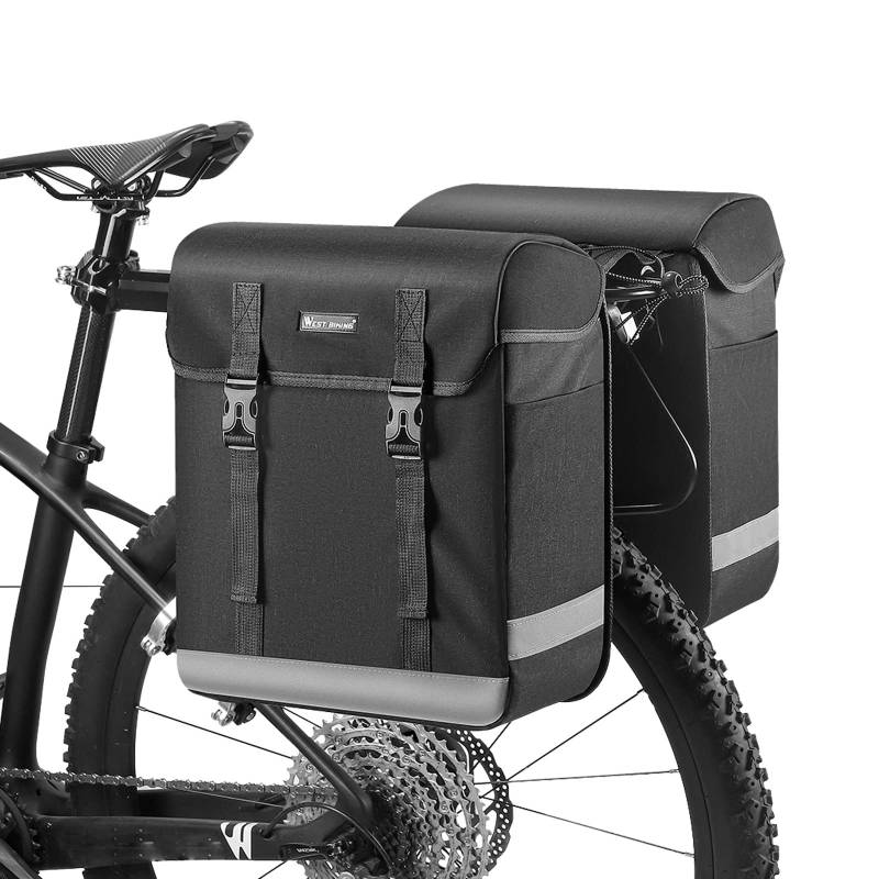 UBORSE Fahrradtasche für Gepäckträger Wasserdicht Doppelte Fahrrad Gepäckträgertasche 33L Fahrradtasche Rücksitz Seitentasche Fahrradaufbewahrung Satteltaschen für Rennrad Mountainbike von UBORSE