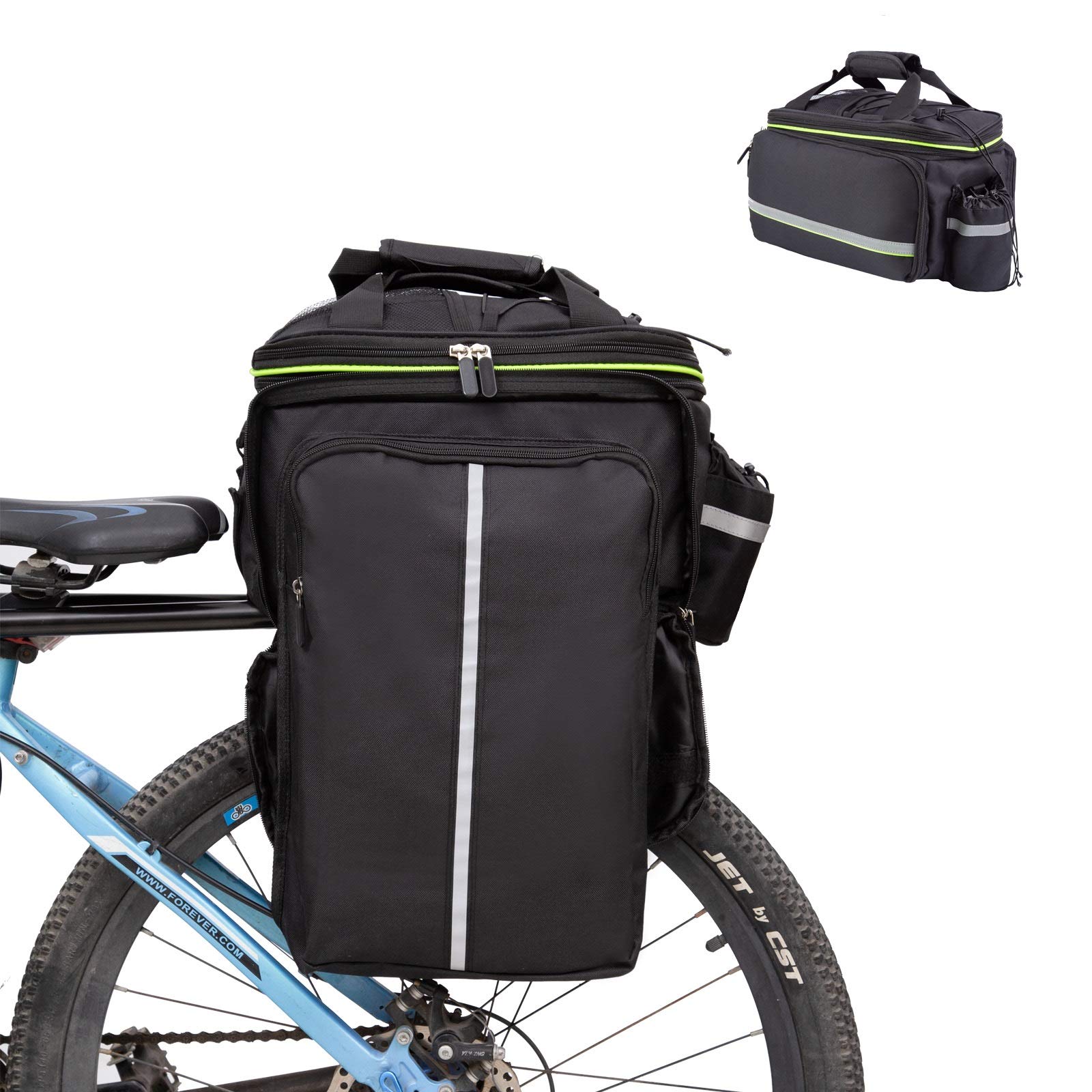 UBORSE Gepäckträgertasche für Fahrrad 32L Fahrradtasche Gepäckträger Wasserdicht Fahrrad Gepäckträgertasche 3in1 Satteltasche Fahrradpacktasche mit Regenschutz von UBORSE