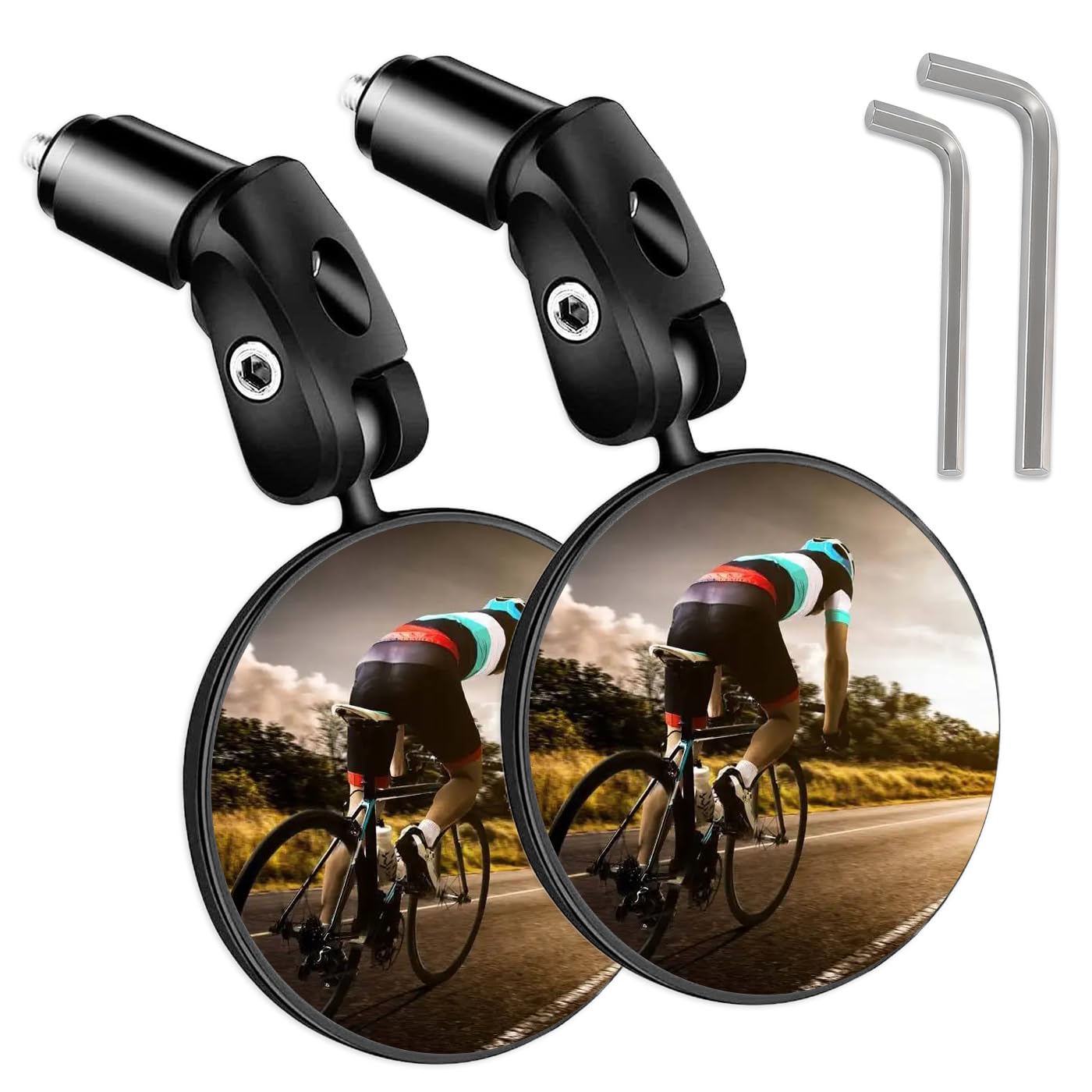 UBRAVE Fahrradspiegel, 2 Stück Rückspiegel, HD 360 Grad drehbar Fahrradspiegel für e-bike, Passend für innen 18–22 mm Lenker, klappbar Fahrradspiegel für Fahrrad, Mountainbike, Rennrad,E-bike,Motorrad von UBRAVE