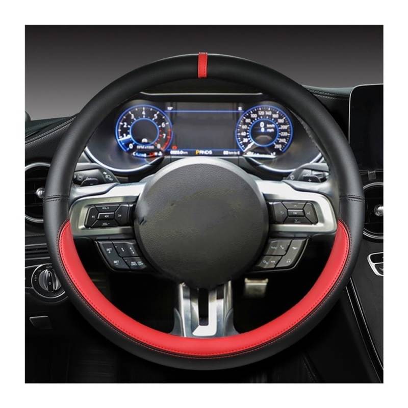 UEGVJIAS Autodekoration Kompatibel Mit Mustang 2015–2019 Für Mustang GT 2015 2016 2017 2018 2019 rutschfeste PU-Auto-Lenkradabdeckung(RED) von UEGVJIAS