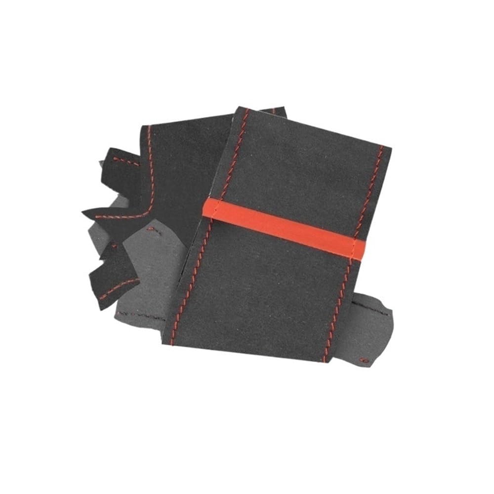 UEGVJIAS Autodekoration Kompatibel Mit VW Für Passat B5 1996–2005 Auto-Innenraum-Lenkrad Wildleder Perforierte PU-Abdeckung(Red Strip-no Hole) von UEGVJIAS