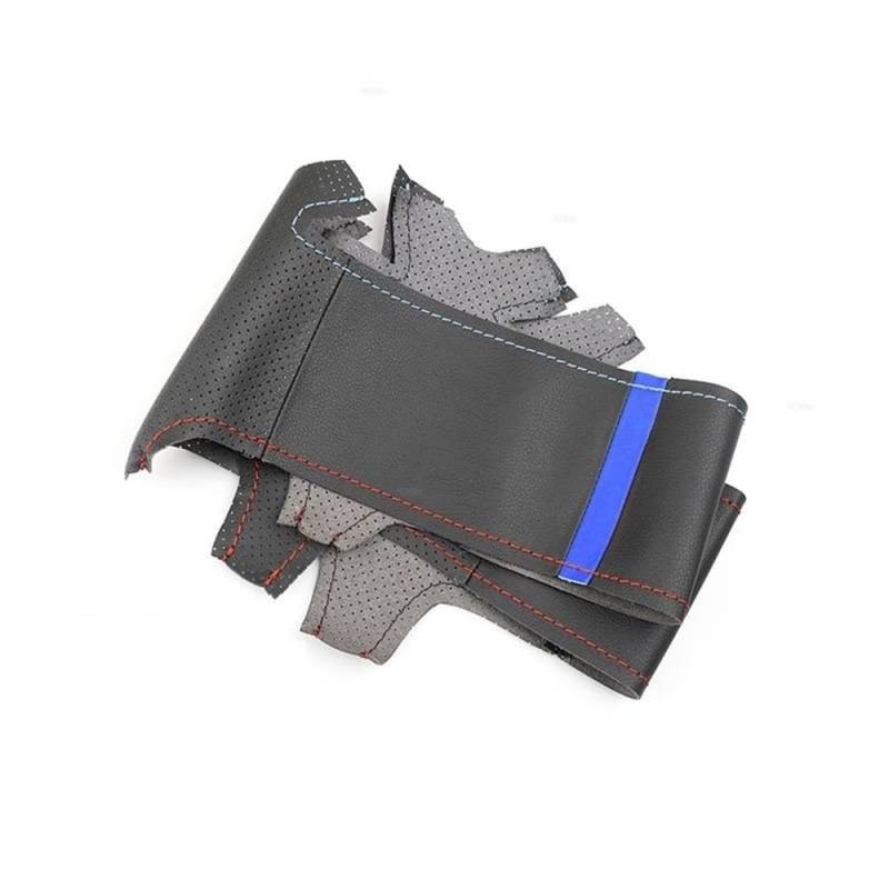 UEGVJIAS Autodekoration Kompatibel mit 3er F30 F31 2012–2019 für F34 2013–2019 Handgeflecht-Autolenkradabdeckung PU-Besatz(C Blue Strip) von UEGVJIAS