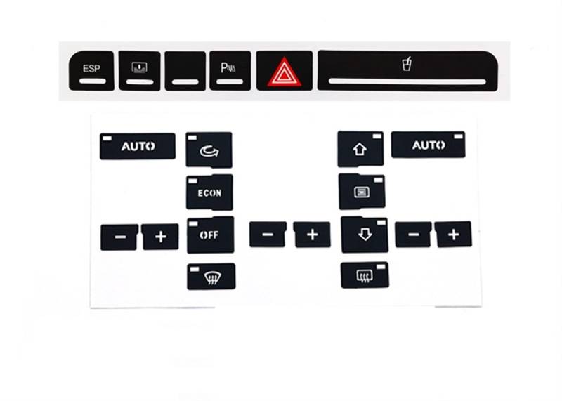 UEGVJIAS Autodekoration Kompatibel mit A4 B6 B7 2000–2008. Reparatursatz für Fensterheber, Türverriegelung, Schalter, Knopf, Reparatursatz für Armaturenbrett, Klimaknopf, Reparaturaufkleber(4) von UEGVJIAS