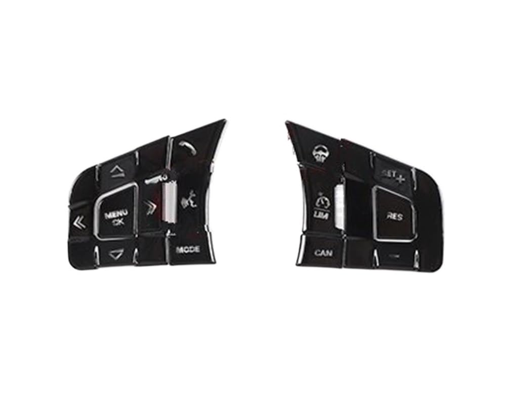 UEGVJIAS Autodekoration Kompatibel mit Jaguar für XF XJ 2010-2019 Edelstahl Schwarz Auto Zentralsteuerung Multimedia Air Button Cover Zieraufkleber(Steering Wheel A) von UEGVJIAS