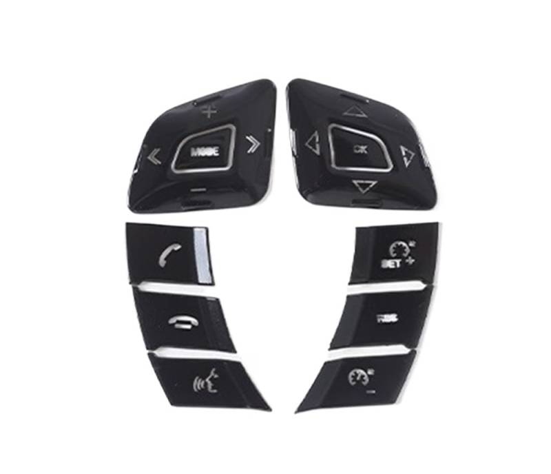 UEGVJIAS Autodekoration Kompatibel mit Jaguar für XF XJ 2010-2019 Edelstahl Schwarz Auto Zentralsteuerung Multimedia Air Button Cover Zieraufkleber(Steering Wheel D) von UEGVJIAS