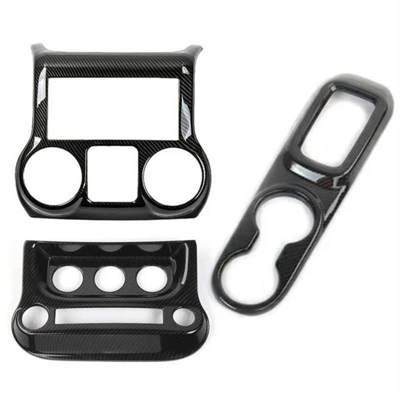 UEGVJIAS Autodekoration Kompatibel mit Jeep für Wrangler JK 2011 2012 2013–2017 Auto-Mittelkonsole Armaturenbrett Klimaanlage Schalter Dekoration Abdeckung Zierrahmen(3,3 pcs) von UEGVJIAS