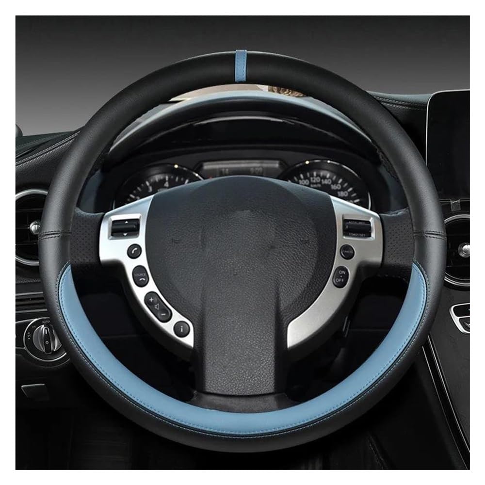 UEGVJIAS Autodekoration Kompatibel mit Nissan für Rogue für X-Trail 2008–2013 38 cm Auto-Lenkradabdeckung Auto-PU-Innenraum(Blue) von UEGVJIAS