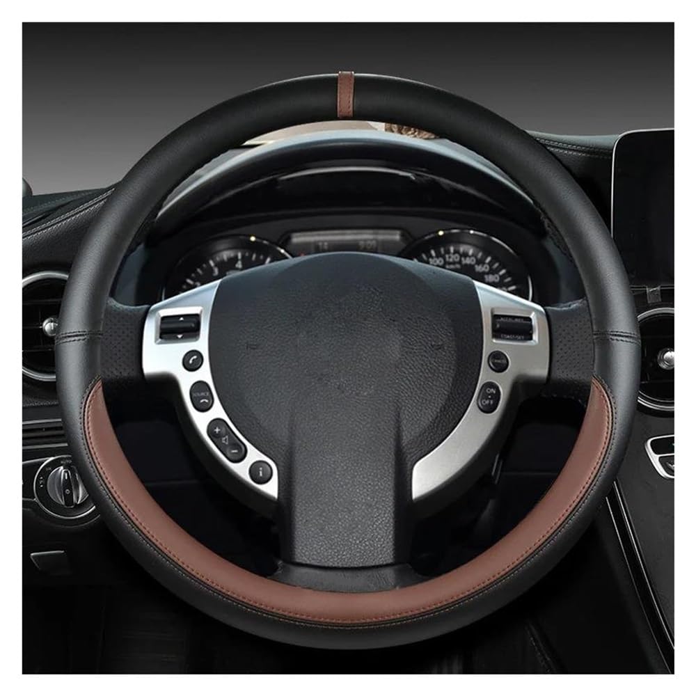 UEGVJIAS Autodekoration Kompatibel mit Nissan für Rogue für X-Trail 2008–2013 38 cm Auto-Lenkradabdeckung Auto-PU-Innenraum(Coffee) von UEGVJIAS