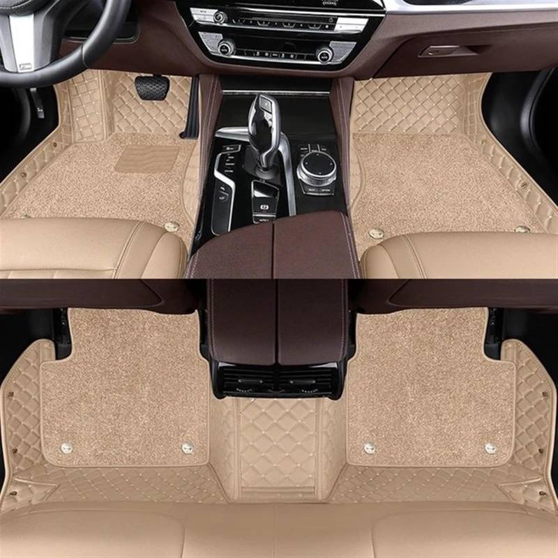 UEGVJIAS Autofußmatten Kompatibel mit Benz für ML W164 2005-2011 benutzerdefinierte zweischichtige Auto-Fußmatten PU-Innenteppiche Autozubehör(Beige) von UEGVJIAS