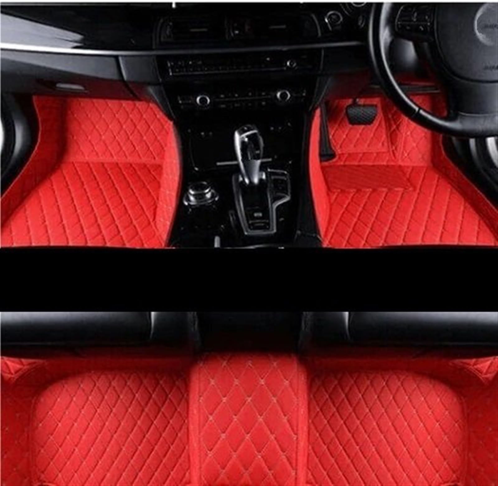 UEGVJIAS Autofußmatten Kompatibel mit Citroen Für DS 3 Für Crossback 2010~2019 Auto-Fußmatten wasserdichte Teppiche Matte PU-Pad Teppiche(RHD Racing Red) von UEGVJIAS