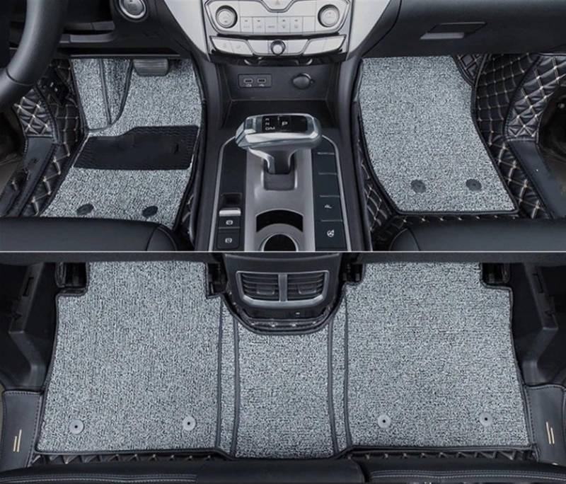 UEGVJIAS Autofußmatten Kompatibel mit Great für Wall für Poer für Cannon UTE 2019 2020 2021 Benutzerdefinierte PU-Auto-Fußmatten Teppich Auto-Matten-Styling(Double Layer Black) von UEGVJIAS