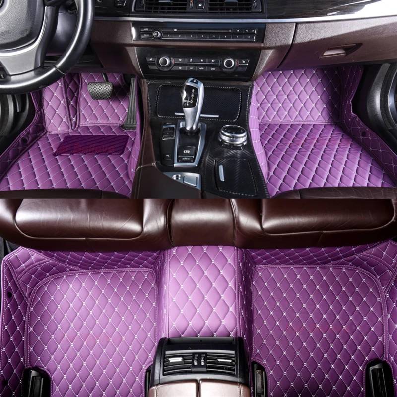 UEGVJIAS Autofußmatten Kompatibel mit Hyundai für Santa Fe 2006-2009 Auto-Fußmatten Innenausstattung PU-Teppiche Fußpolster(Purple) von UEGVJIAS