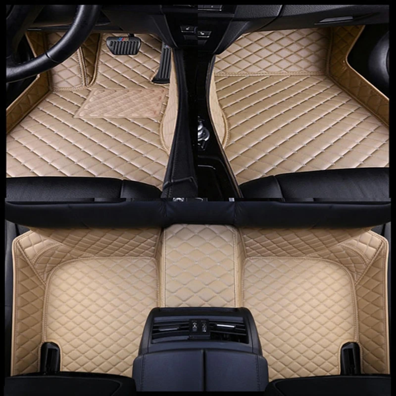 UEGVJIAS Autofußmatten Kompatibel mit Land für Rover für Range für Rover für Evoque 2012-2015 LHD-Autofußpolster, Schutzpolster, Auto-Fußmatten, Teppichbezug(Beige) von UEGVJIAS