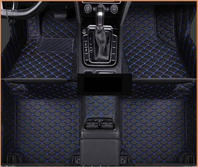 UEGVJIAS Autofußmatten Kompatibel mit Land für Rover für Range für Rover für Evoque 2012-2015 SUV 4-Türer Auto-Fußmatten PU-Teppiche(Black Blue,LHD) von UEGVJIAS