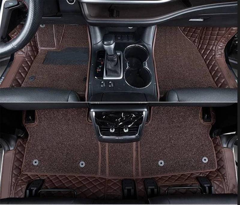 UEGVJIAS Autofußmatten Kompatibel mit Mitsubishi für Outlander 2016-2021 5 7 Sitze LHD Auto-Fußmatten PU-Teppiche Abdeckungen Innen wasserdichte benutzerdefinierte Teppiche(5 Seats Brown B) von UEGVJIAS