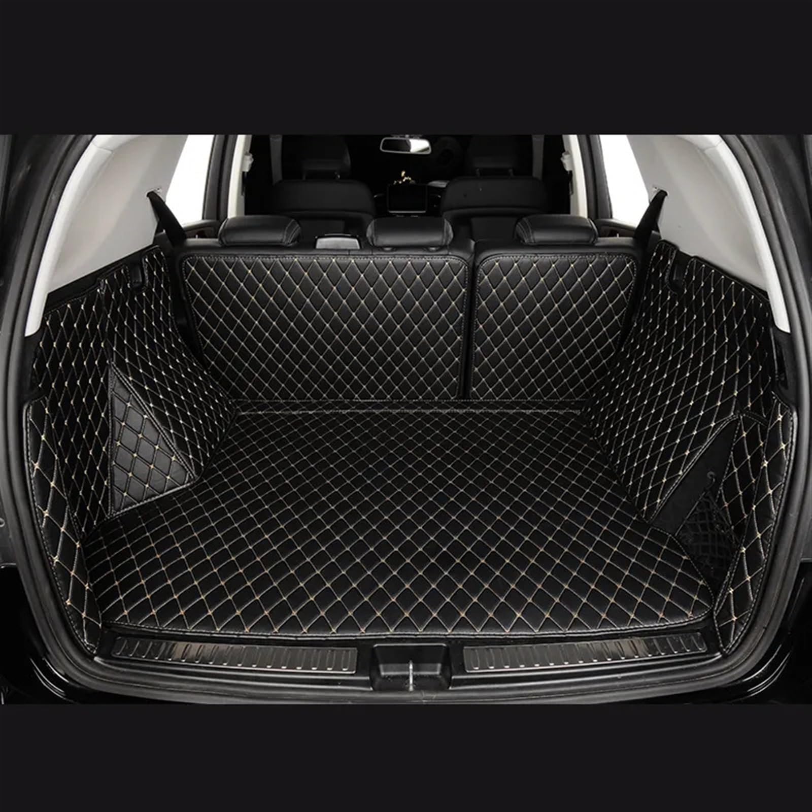 UEGVJIAS Kompatibel Mit E-tron 2019 2020 2021 2022 2023 2024 Custom Kofferraummatte Autozubehör Cargo Liner Pads Kofferraumteppich Heckklappenmatte(Black Beige) von UEGVJIAS