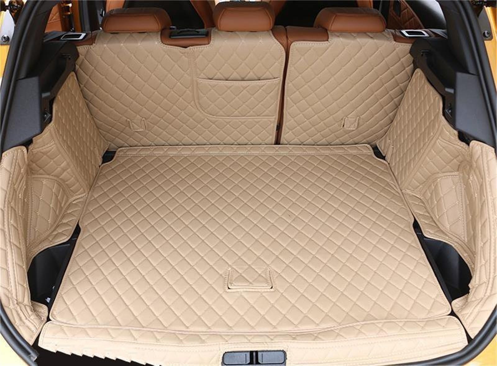 UEGVJIAS Kompatibel mit Citroen für Ds7 2017 2018 2019 2020 Kofferraumschutz Kofferraummatte Cargo-Liner Teppich-Zubehör Innenausstattung Heckklappenmatte(Beige,1 Set) von UEGVJIAS