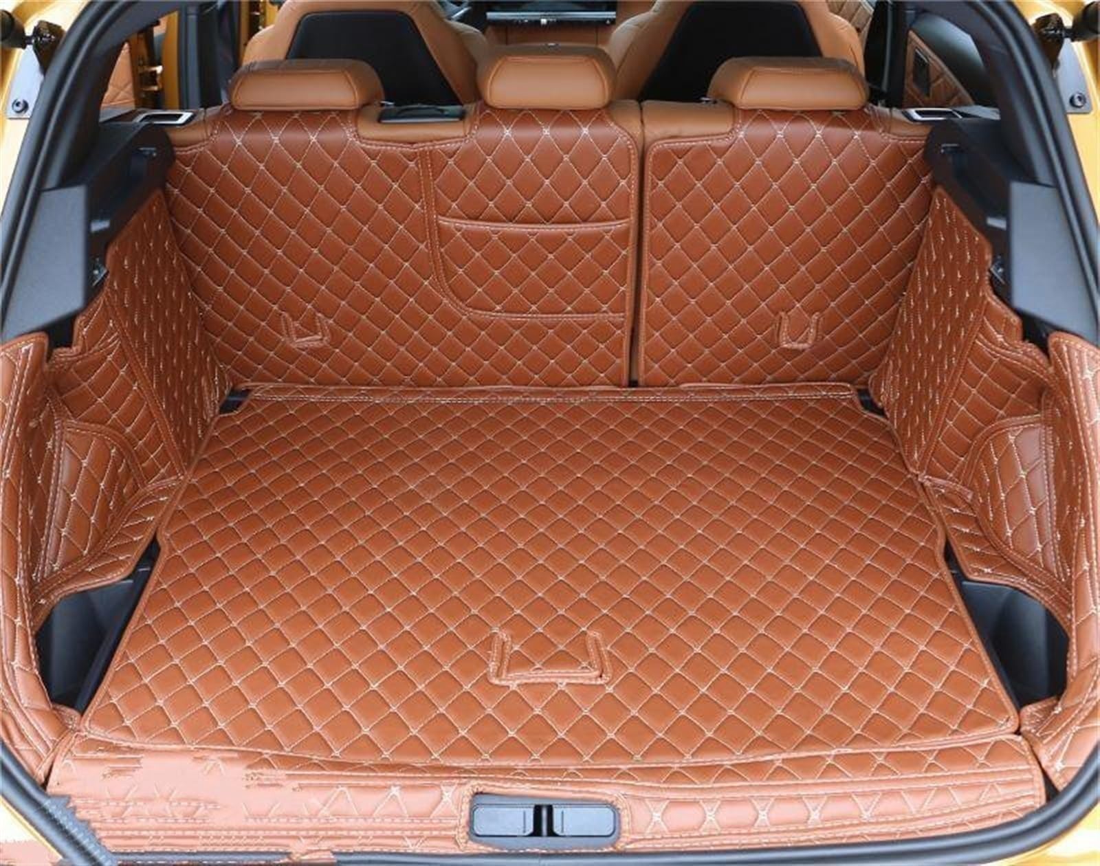 UEGVJIAS Kompatibel mit Citroen für Ds7 2017 2018 2019 2020 Kofferraumschutz Kofferraummatte Cargo-Liner Teppich-Zubehör Innenausstattung Heckklappenmatte(Brown,1 Set) von UEGVJIAS