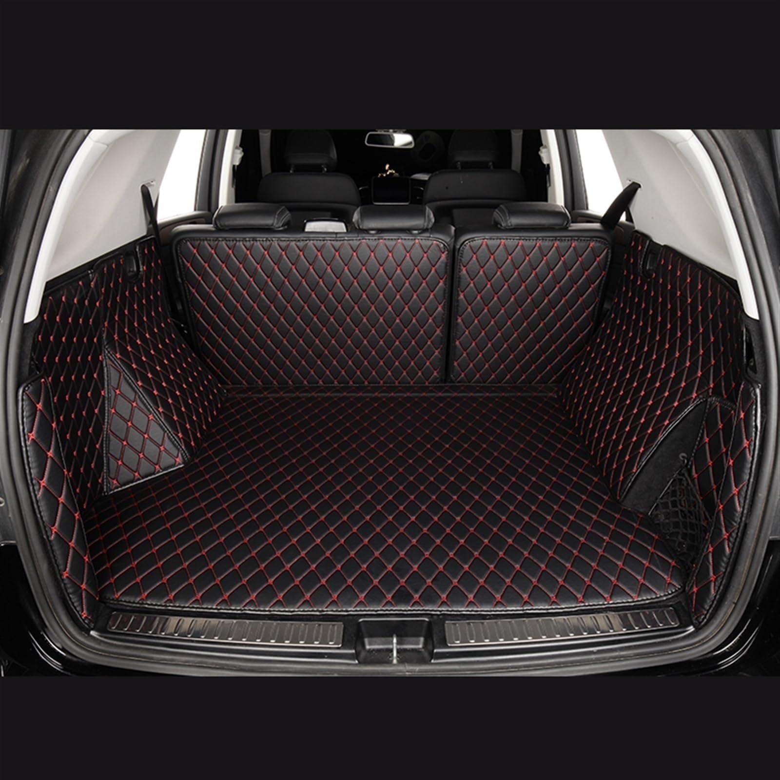 UEGVJIAS Kompatibel mit Etron für E-tron 2019 2020 2021 2022 2023 2024 Kofferraumteppich-Zubehör Cargo-Liner-Pads individuelle Kofferraummatte Heckklappenmatte(Black Red) von UEGVJIAS