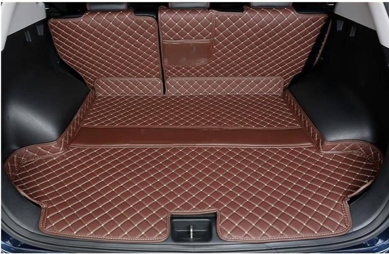 UEGVJIAS Kompatibel mit Hyundai für Tucson NX4 2021 2022, Kofferraummatte, wasserdichte Kofferraummatten, Schutzabdeckung, Innenzubehör Heckklappenmatte(Coffee,3 pcs) von UEGVJIAS