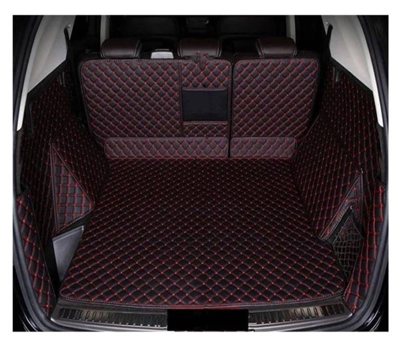 UEGVJIAS Kompatibel mit SQ5 2013 2014 2015 2016 2017, individuelle Kofferraummatten, Auto-Cargo-Liner-Pads, Kofferraum-Teppich-Schutzabdeckung Heckklappenmatte(Full Cover Black Red) von UEGVJIAS