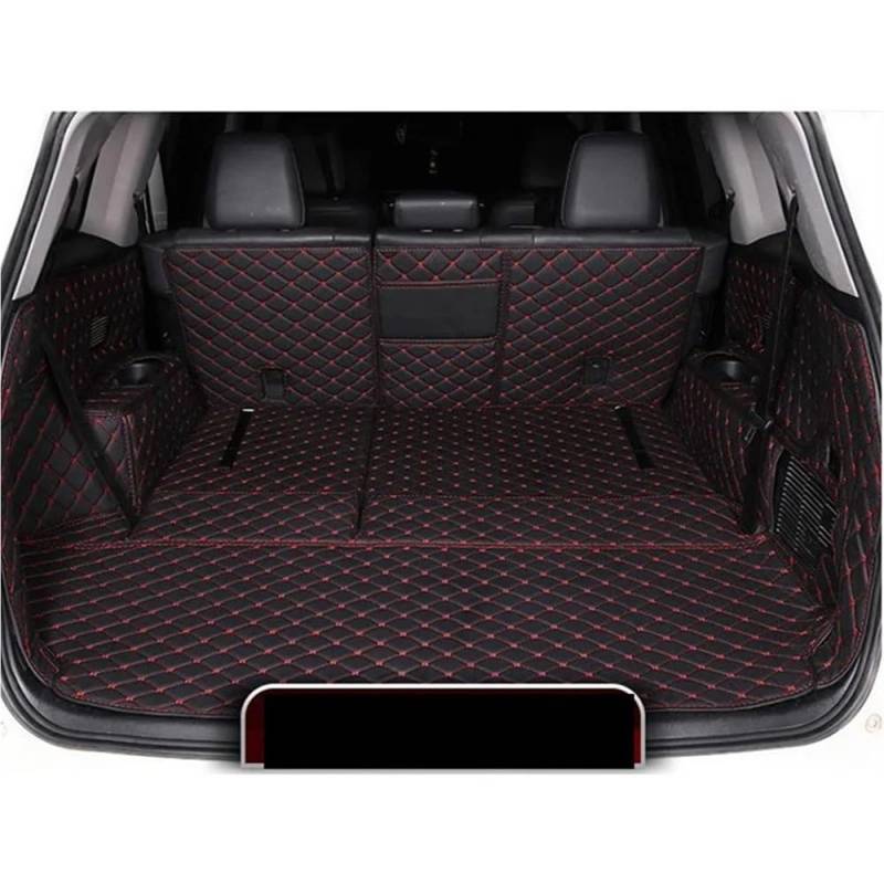 UEGVJIAS Kompatibel mit Toyota für Highlander für Hybrid 7 Sitze 2021 2022 Spezielle Kofferraummatten wasserdichte Kofferraumteppiche Cargo Liner Heckklappenmatte(Black Red no subwoofer) von UEGVJIAS