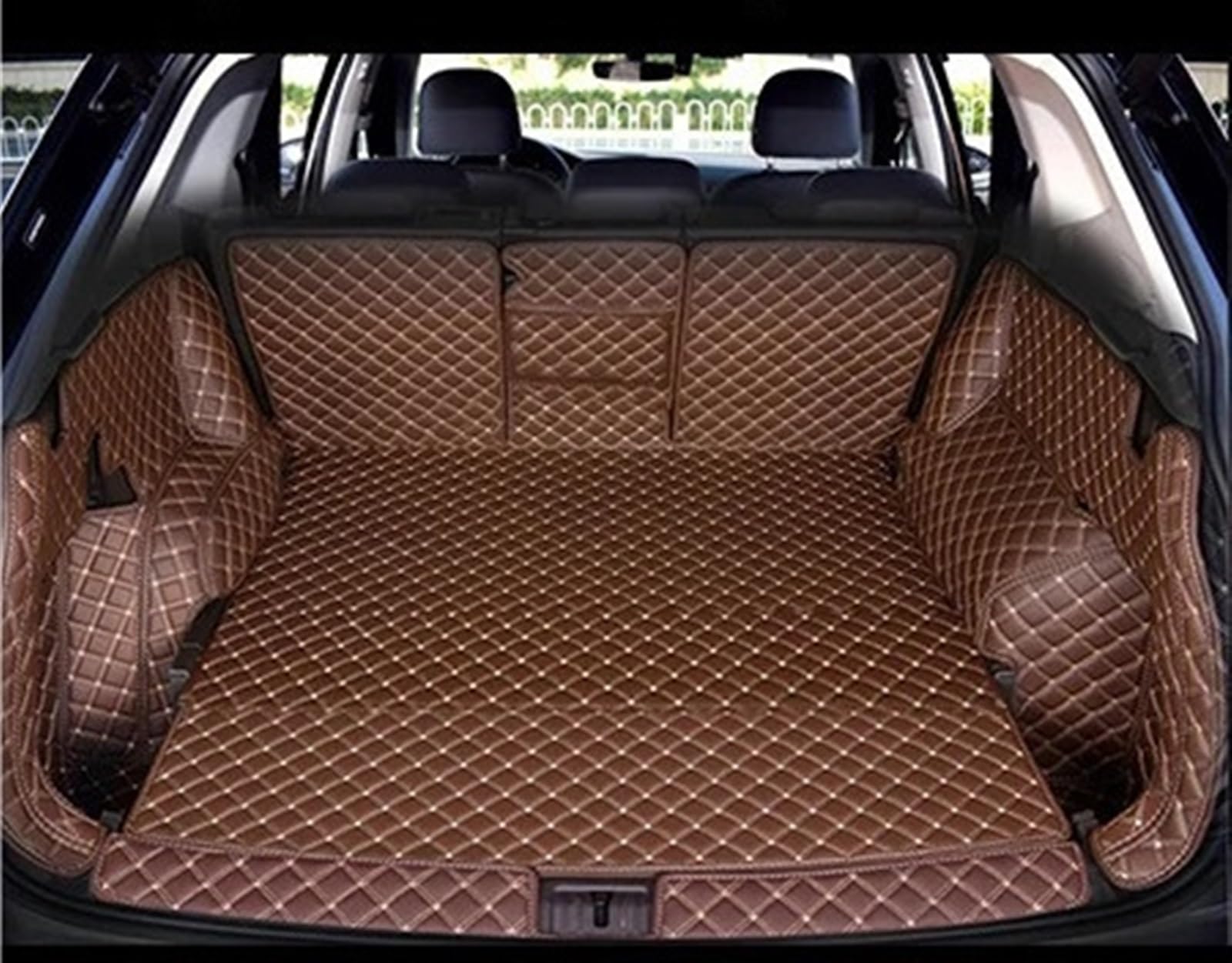 UEGVJIAS Kompatibel mit VW für Tiguan L 2017 2018 2019 2020 2021 2022 Kofferraummatten Kofferraumteppiche Tablett Cargo Liner Schutz Zubehör Styling Heckklappenmatte(3,B) von UEGVJIAS