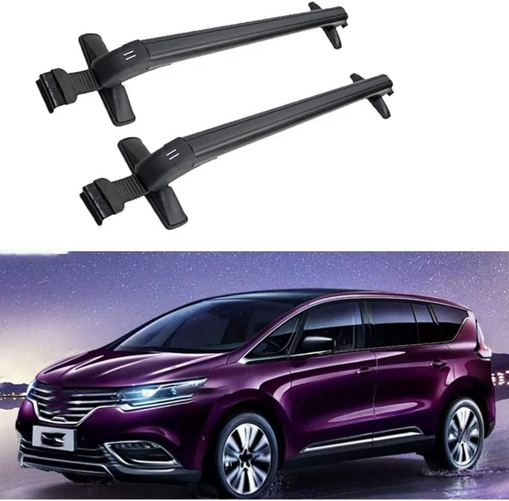 2 Stück Auto-Dachträger Stangen für Renault Espace 2015 5 Door MVP, Aluminium Dachgepäckträger Relingträger, Stark und Verschleißfest Schienen Querstangen Auto Zubehör von UEMATU