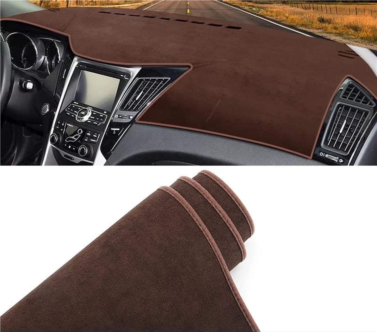 Armaturenbrett-Abdeckungsmatte Für Hyundai Für Sonata I45 2010 2011 2012 2013 2014 Schutz Für Instrumententeppiche Armaturenbrett Abdeckung(LHD Brown) von UFITIDU