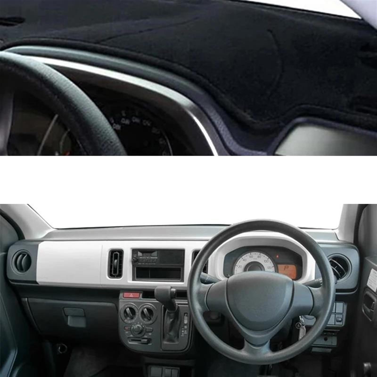 Auto Armaturenbrett Abdeckung Dash Matte Teppich Für Suzuki Für Alto 2019 2020 2021 2022 Anti-Sonnenschutz Auto Protector Teppich Armaturenbrett Abdeckung(Black RHD) von UFITIDU