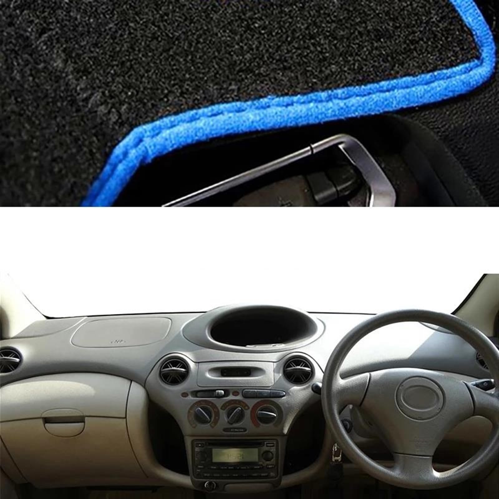 Auto-Armaturenbrett-Abdeckung Für Toyota Für Vitz Für Yaris Für Platz 1999–2002 2003 2004 2005 Dashmat Teppich Sonnenschutz Pad Teppich Armaturenbrett Abdeckung(Blue RHD) von UFITIDU