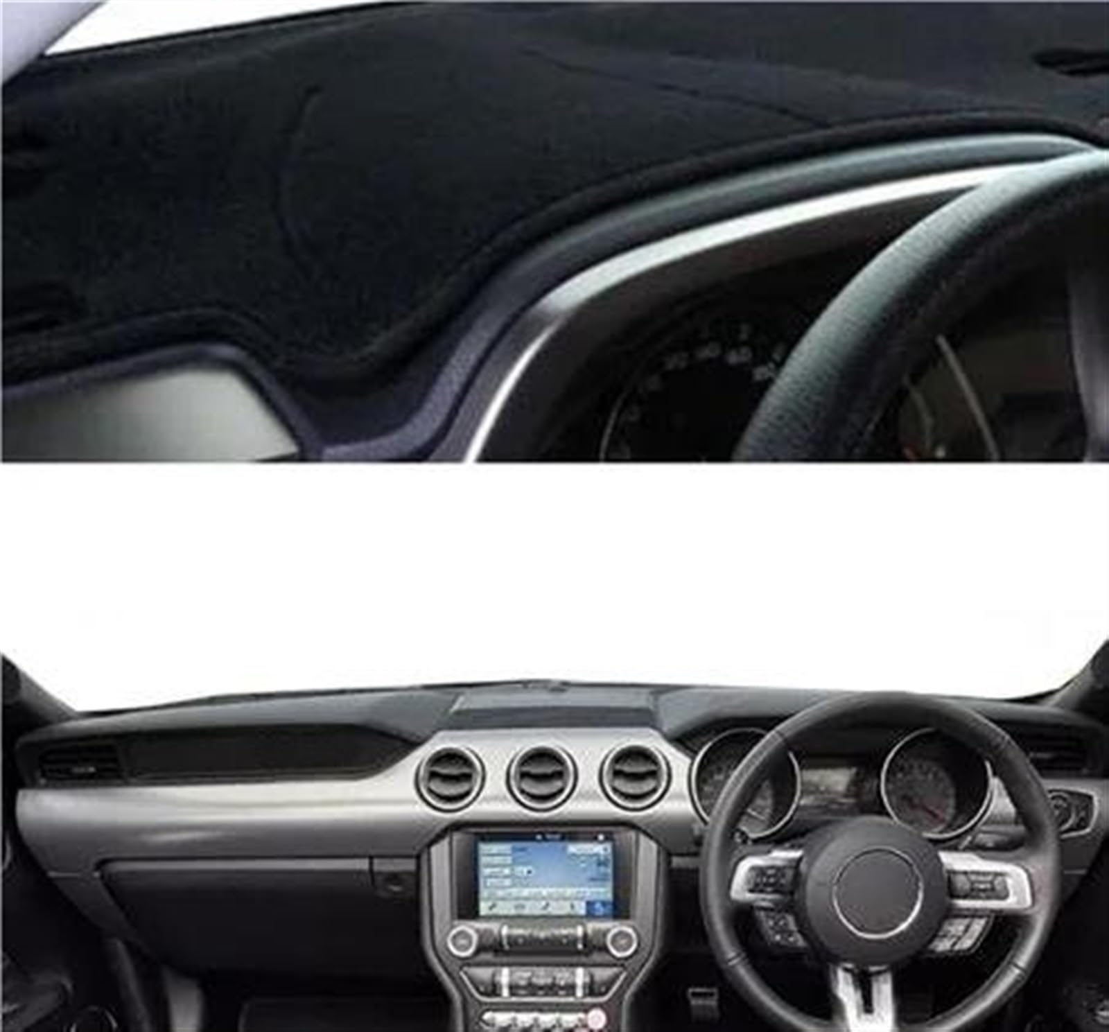 Auto Auto-Dashboard Abdeckung Dashmat Pad Teppich Für Ford Für Mustang 6th Gen 2015 2016 2017 2018 2019 RHD LHD Armaturenbrett Abdeckung(Black RHD) von UFITIDU