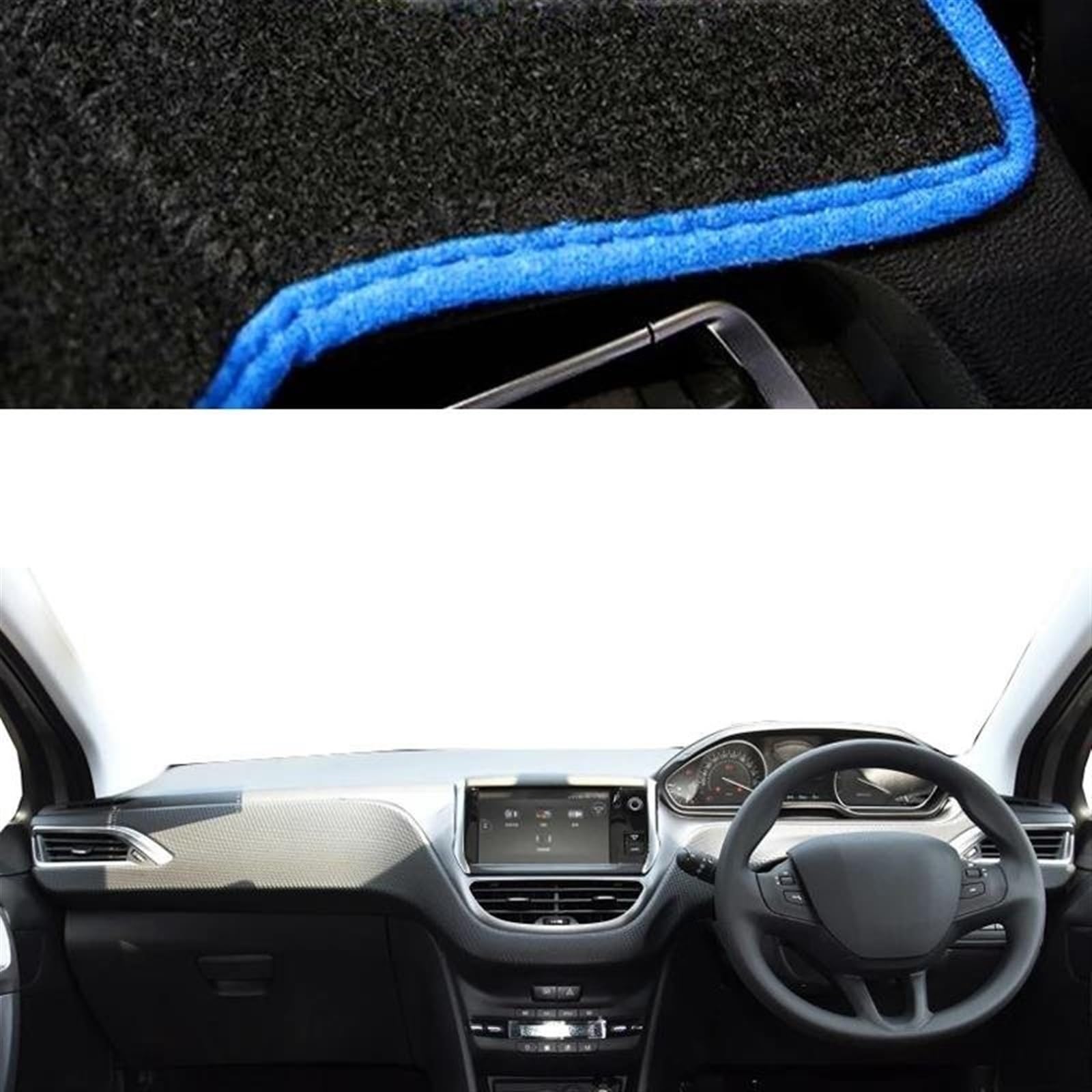 Auto Auto Innen Dashboard Abdeckung Für Peugeot 2008 2013 2014 2015 2016 2017 2018 Dash Matte Teppich Kissen Anti-Sonne Armaturenbrett Abdeckung(Blue RHD) von UFITIDU