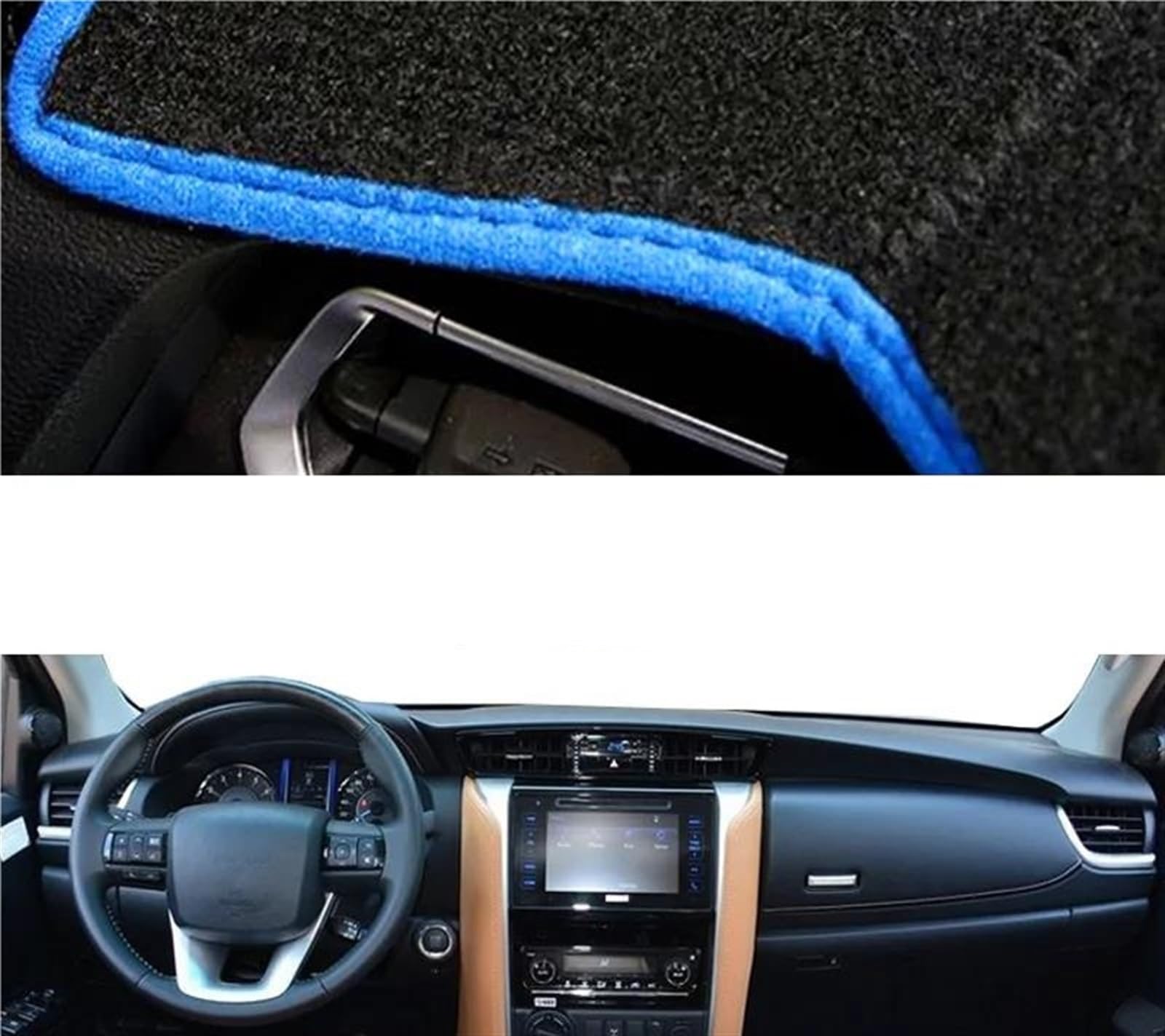 Auto Dashboard Abdeckung Dash Matte Für Toyota Für Fortuner 2016 2017 2018 Dashmat Pad Teppich Dashboard Abdeckung Armaturenbrett Abdeckung(Blue LHD) von UFITIDU