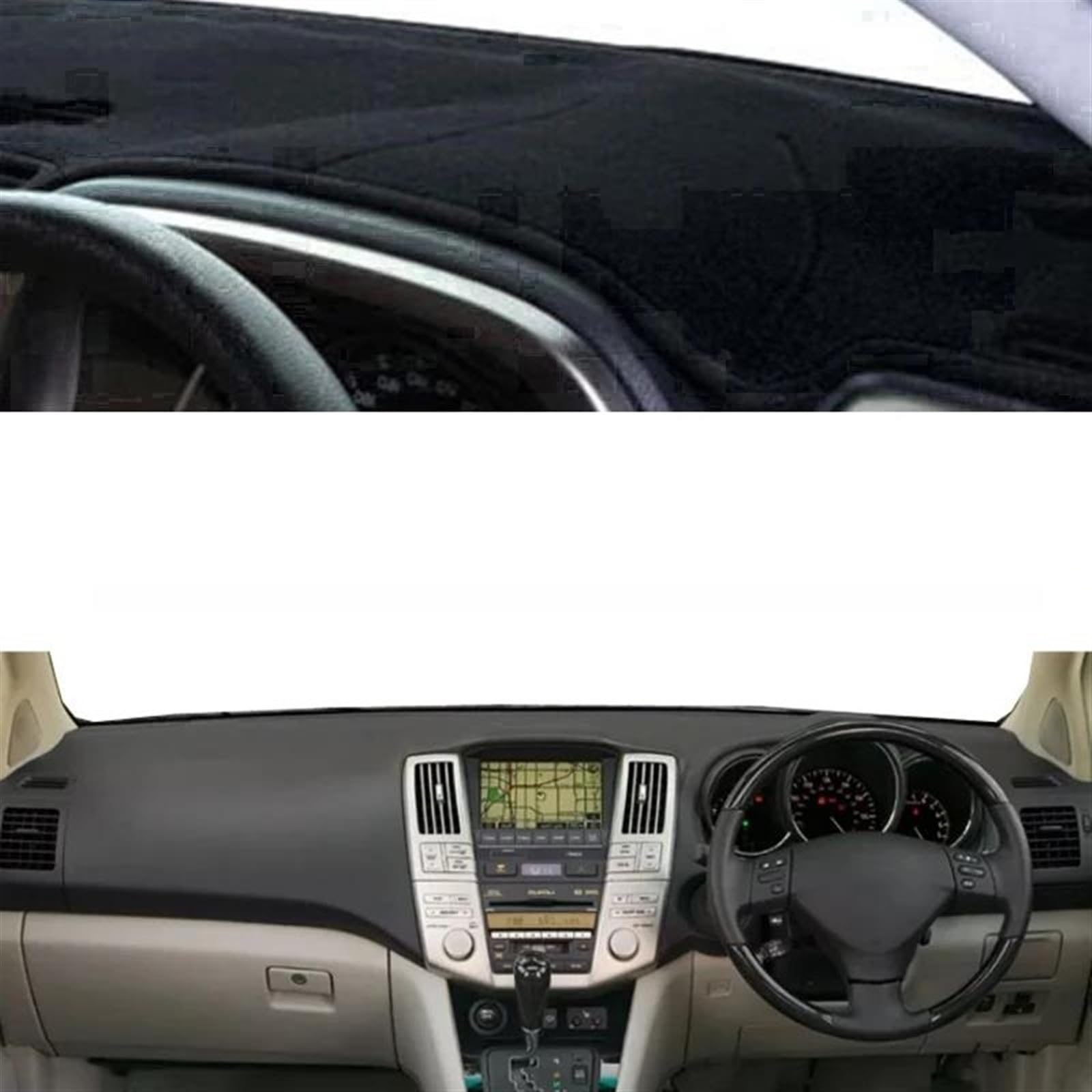 Auto Dashboard Abdeckung Für Lexus RX RX300 RX330 RX350 2004 2005 2006 2007 2008 2009 Ohne Audio Loch Sonnenschutz Dashmat Armaturenbrett Abdeckung(Black RHD) von UFITIDU