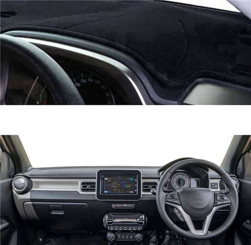 Auto Dashboard Abdeckung Für Suzuki Für Ignis 2016-2018 2019 2020 2021 2022 2023 2024 Center Konsole Schutz Teppich Dashmat Armaturenbrett Abdeckung(RHD-Black) von UFITIDU