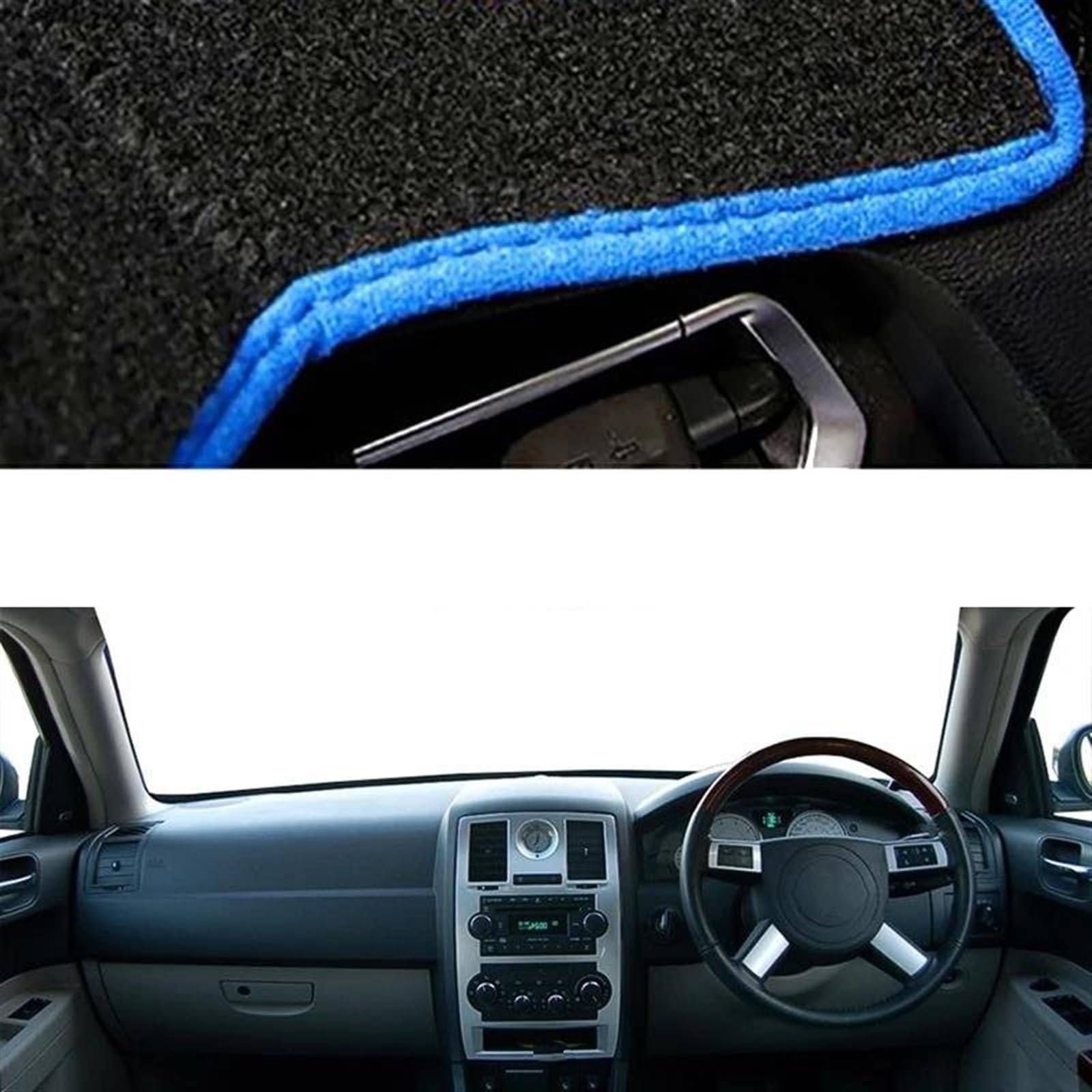 Auto Innere Dashboard Abdeckung Für Chrysler 300C 2004 2005 2006 2007 2008 2009 2010 Auto Dash Matte Teppich Sonnenschutz Dashmat Pad Armaturenbrett Abdeckung(Blue RHD) von UFITIDU